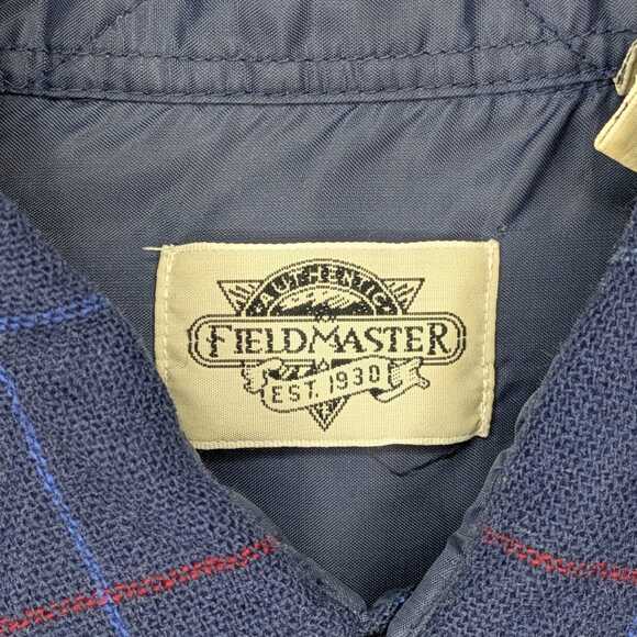 Fieldmaster Vintage Blue Plaid Wool Blend Button Up Shirt Men’s Size L - Picture 3 of 12
